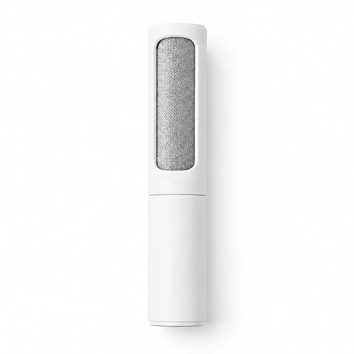 White Snout & Sofa brush seated in its reusable self-cleaning base